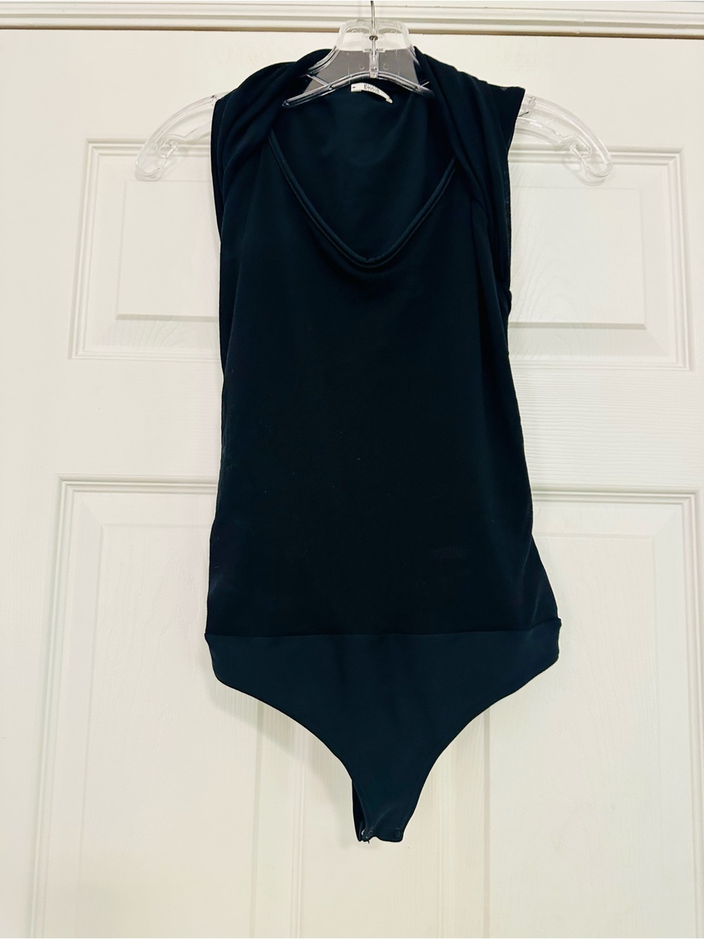 Wolford Black String Bodysuit Sheer Draping